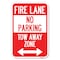Signmission Fire Lane Tow-Away Zone with Bidirectio Heavy-Gauge Aluminum Sign, 12" x 18", A-1218-23979 A-1218-23979 - alternate 1